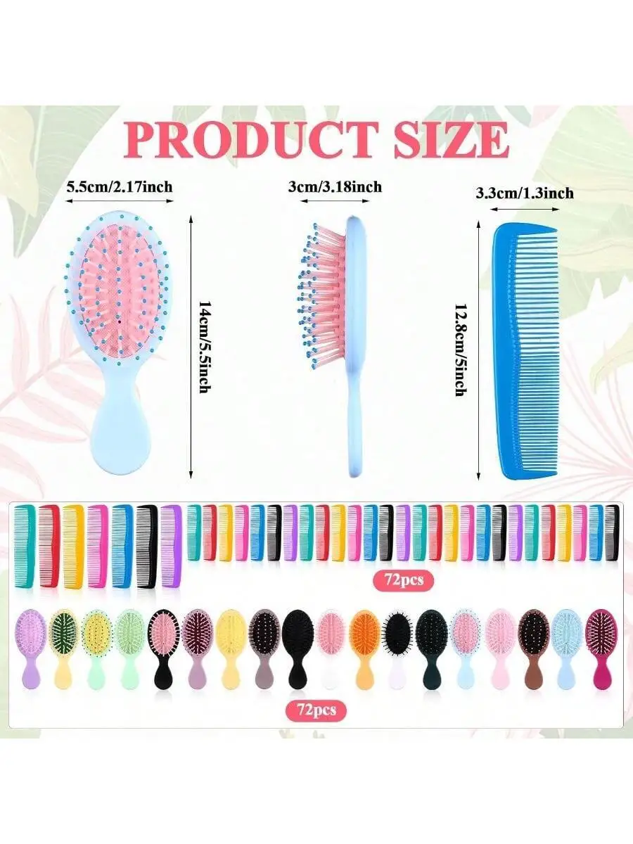 144Pcs Travel Hair Comb And Brush Set Mini Air Cushion Detangler Plastic Combs Multicolor
144Pcs Travel Hair Comb And Brush Set Mini Air Cushion Detangler Plastic Combs Multicolor