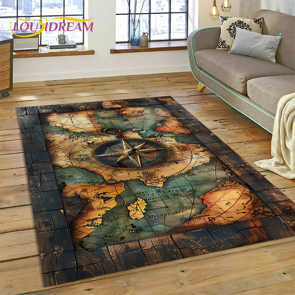 Ancient Nautical Chart World Map Compass Rug Carpet for Living Room Bedroom Decor,Floor Mat Non-slip Decoration for Sofa Doormat
Ancient Nautical Chart World Map Compass Rug Carpet for Living Room Bedroom Decor,Floor Mat Non-slip Decoration for Sofa Doormat