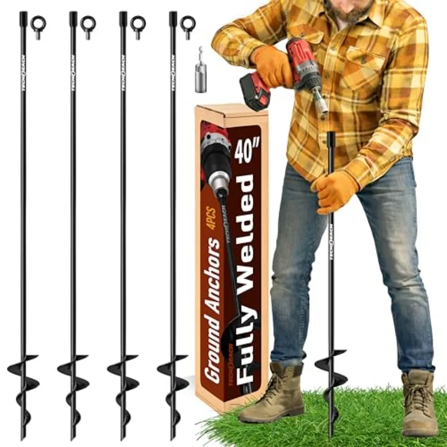 40 Inch Ground Anchor Stakes Heavy Duty Extra Long Fully Welded Screw in Auger Ground Anchors for Deep Hold Tie Down Outdoor St
40 Inch Ground Anchor Stakes Heavy Duty Extra Long Fully Welded Screw in Auger Ground Anchors for Deep Hold Tie Down Outdoor St