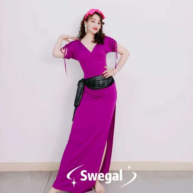Customized SWEGAL Belly Dance Practice Dress Purple Modal Robe Baladi Robe Saidi Folk Style Sexy V-neck
Customized SWEGAL Belly Dance Practice Dress Purple Modal Robe Baladi Robe Saidi Folk Style Sexy V-neck