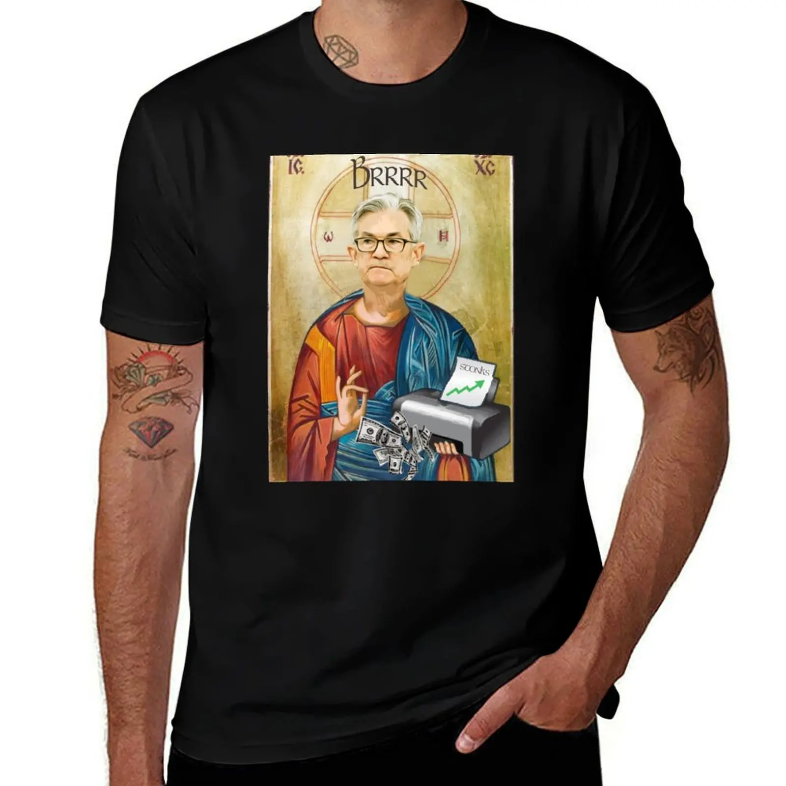 Jerome Powell Jesus | JPow Jesus | Printer goes Brrr T-Shirt anime tshirt men t shirt cotton 100% T-Shirt
Jerome Powell Jesus | JPow Jesus | Printer goes Brrr T-Shirt anime tshirt men t shirt cotton 100% T-Shirt