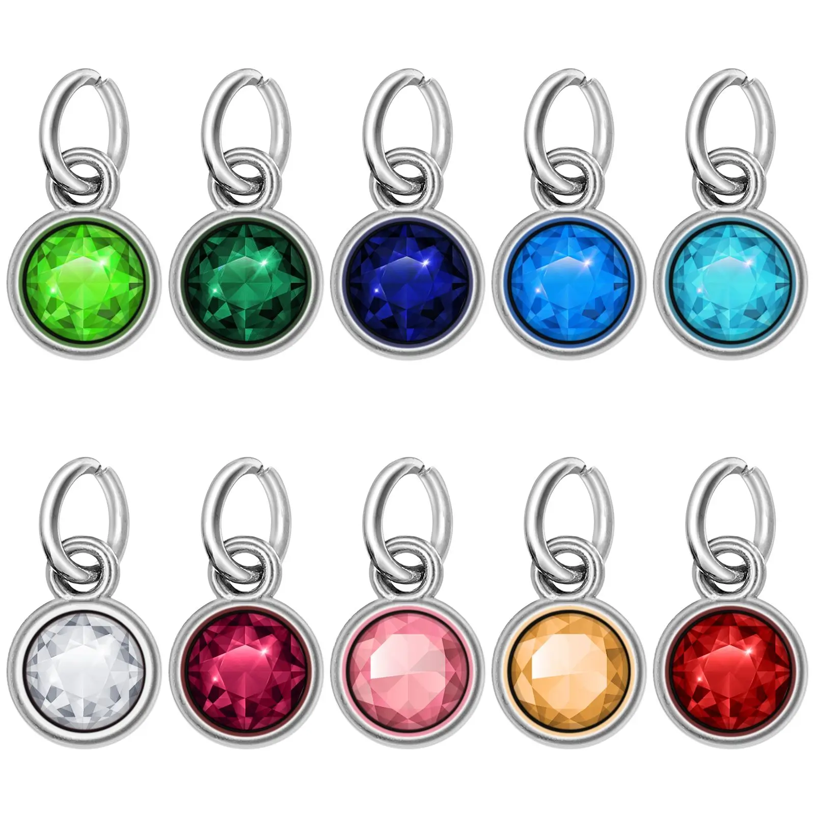 24 Pcs Stainess Steel Birthstones Pendant Pendant Stainless Steel Charms DIY Necklace Bracelet Crafts Round Bead Jewelry
24 Pcs Stainess Steel Birthstones Pendant Pendant Stainless Steel Charms DIY Necklace Bracelet Crafts Round Bead Jewelry