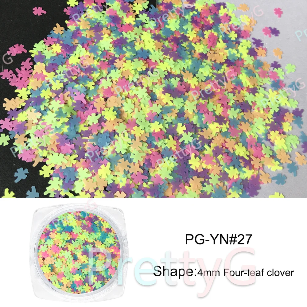 PrettyG 6-Color Set Box YN27 Lucky Clover Shape Neon Fluorescent Glitter Sequins Four-leaf Clover Luminous Nail Art Decoration
PrettyG 6-Color Set Box YN27 Lucky Clover Shape Neon Fluorescent Glitter Sequins Four-leaf Clover Luminous Nail Art Decoration