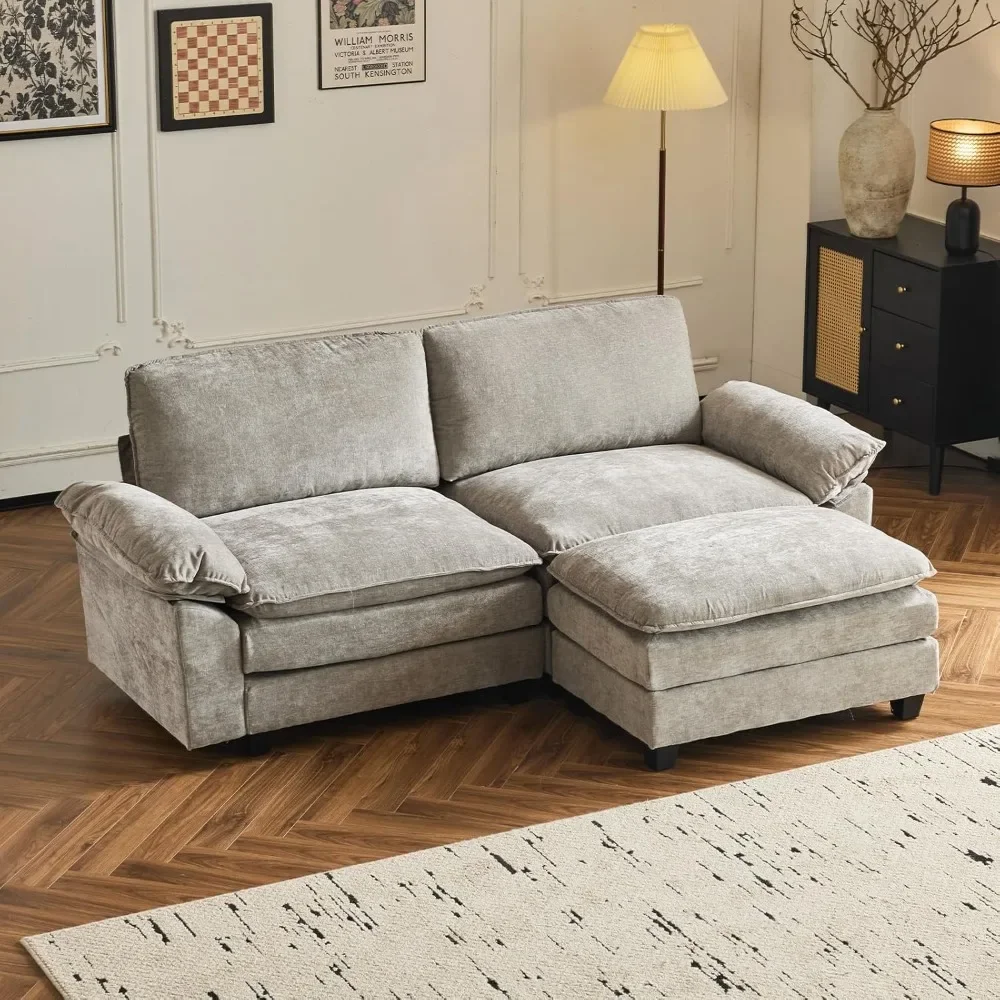 87" Convertible Sectional Sofa L-Shaped Deep Seat Sofa Couch Modern 2-Seat Loveseat Sofa with Ottoman
87" Convertible Sectional Sofa L-Shaped Deep Seat Sofa Couch Modern 2-Seat Loveseat Sofa with Ottoman