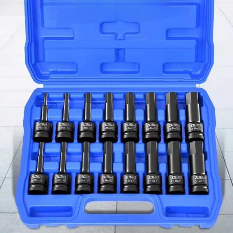 1/2 Air Impact Wrench Hex Socket Combination Set with Pneumatic and Electric Wrench Hex Driver Bits
1/2 Air Impact Wrench Hex Socket Combination Set with Pneumatic and Electric Wrench Hex Driver Bits