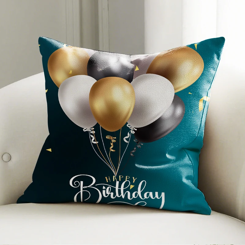 Happy Birthday Balloon Pillow Cover, Gold & Black Print Cushion Case, Party Sofa Bedroom Decor Accent Pillow
Happy Birthday Balloon Pillow Cover, Gold & Black Print Cushion Case, Party Sofa Bedroom Decor Accent Pillow