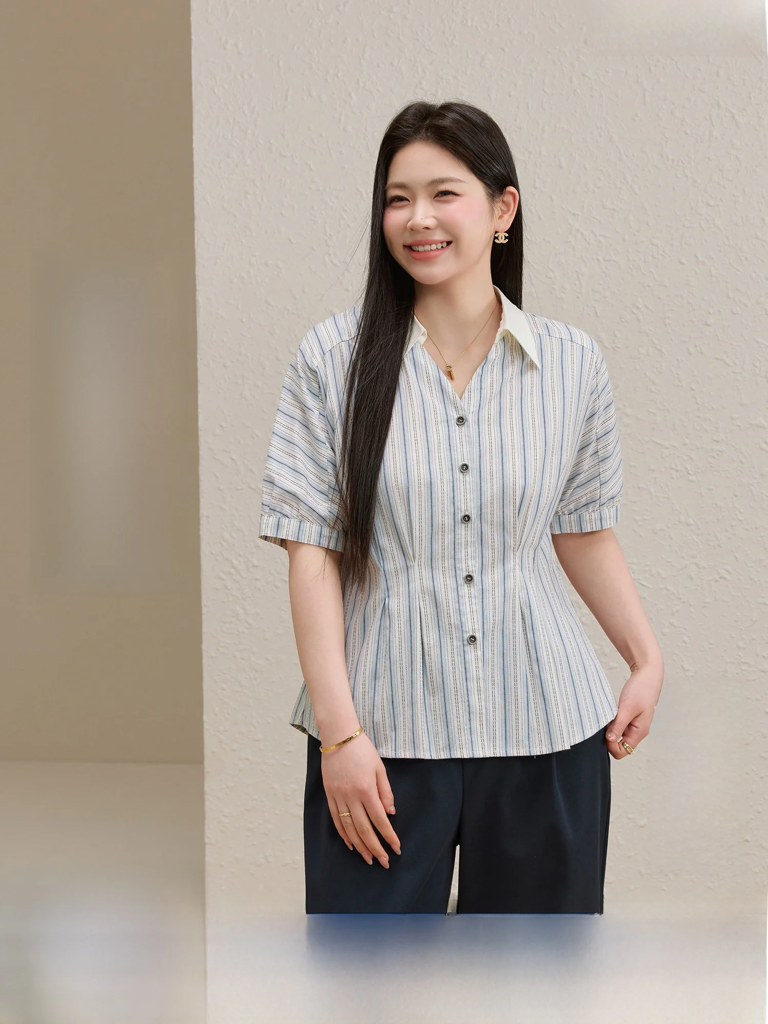 Artistic Versatile Shirt Striped Turn-down Collar Casual Summer New Arrival Women's plus Size Cotton Blend Comfortable Top
Artistic Versatile Shirt Striped Turn-down Collar Casual Summer New Arrival Women's plus Size Cotton Blend Comfortable Top
