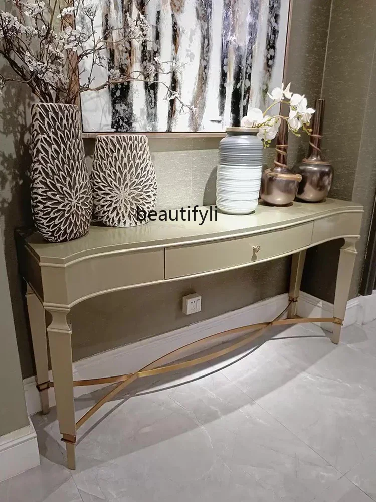 K185 Light Luxury Console Simple Solid Wood Paint Console Tables Hallway Decorative Strip Desk Corridor Living Room Side View Se
K185 Light Luxury Console Simple Solid Wood Paint Console Tables Hallway Decorative Strip Desk Corridor Living Room Side View Se