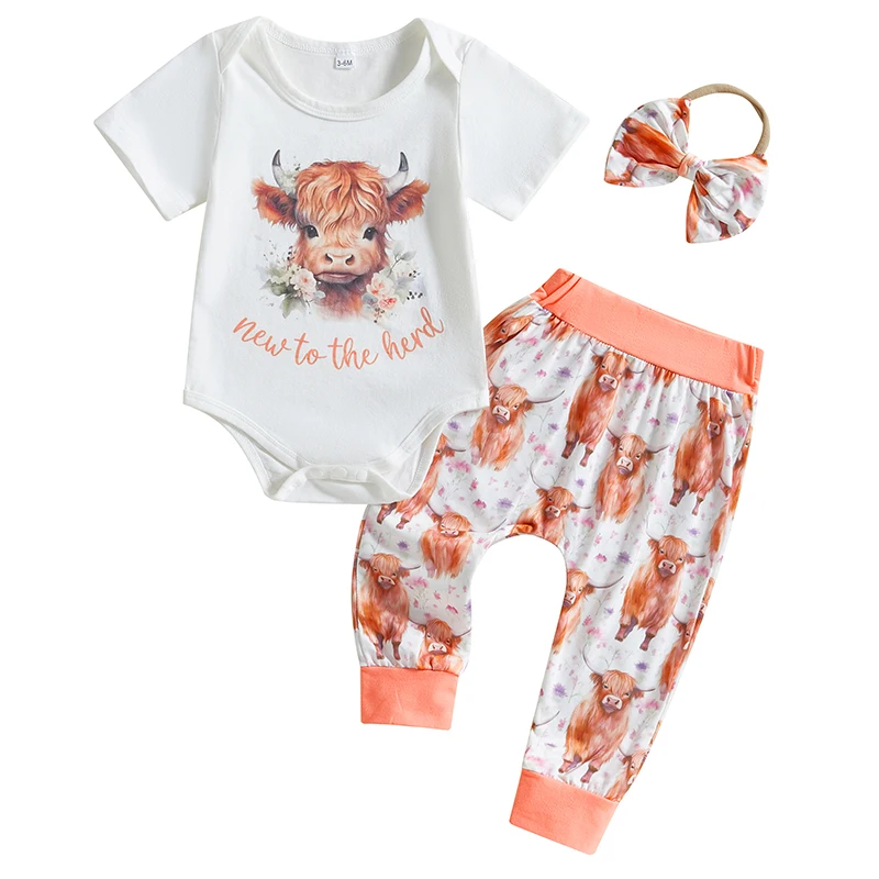 Baby Girl Summer Outfits Letter Cow Print Short Sleeve Romper Long Pants Headband 3Pcs Clothes Set
Baby Girl Summer Outfits Letter Cow Print Short Sleeve Romper Long Pants Headband 3Pcs Clothes Set