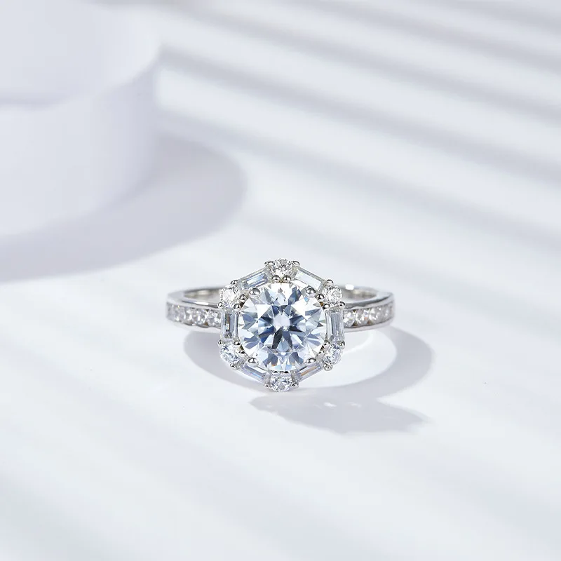 HTOTOH S925 Silver Round 7.5mm All Moissanite Diamond Ring Plated 18k Gold Engagement Wedding Fine Jewelry
HTOTOH S925 Silver Round 7.5mm All Moissanite Diamond Ring Plated 18k Gold Engagement Wedding Fine Jewelry