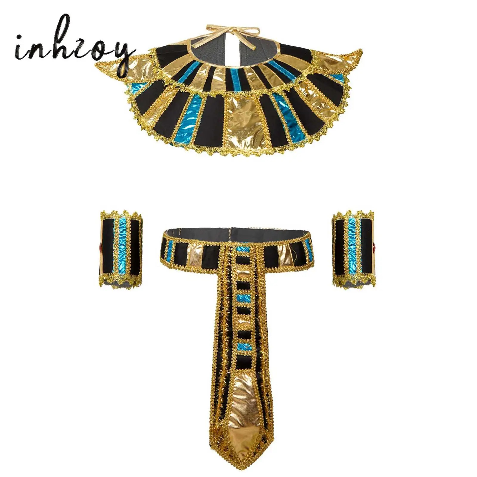 Egyptian Pharaoh Role Play Accessory Halloween Ancient Rome Cleopatra Egypt Priest Set 3Pcs Collar Belt Arm Sleeves Wrist Bands
Egyptian Pharaoh Role Play Accessory Halloween Ancient Rome Cleopatra Egypt Priest Set 3Pcs Collar Belt Arm Sleeves Wrist Bands