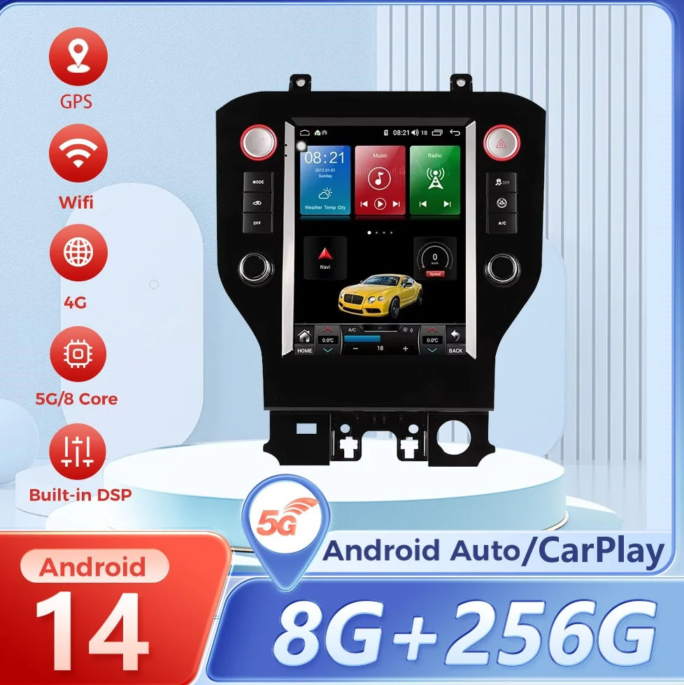 Android 14 Carplay Radio Screen For Ford Mustang 2015 - 2021 Touch Screen Multimedia Video Player GPS Navigation Head Unit DSP
Android 14 Carplay Radio Screen For Ford Mustang 2015 - 2021 Touch Screen Multimedia Video Player GPS Navigation Head Unit DSP