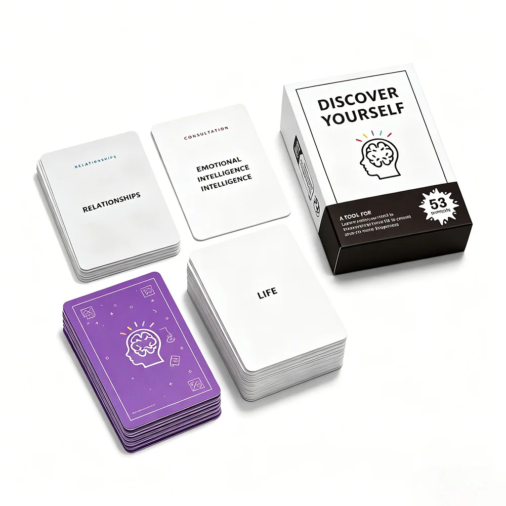 53 guided self-discovery cards , a card game that inspires deep conversations, and a mindfulness tool for personal growth
53 guided self-discovery cards , a card game that inspires deep conversations, and a mindfulness tool for personal growth