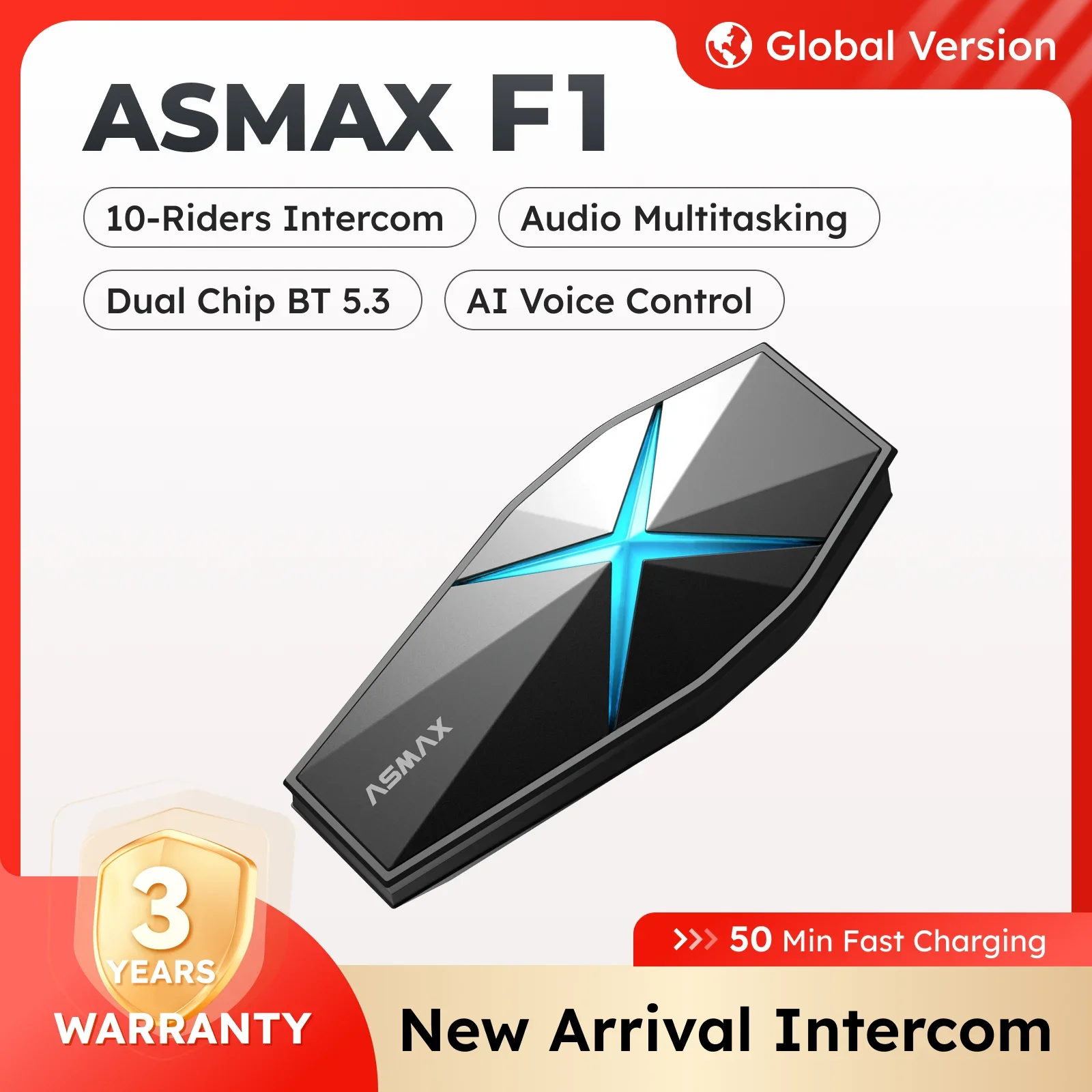ASMAX F1S Motorcycle Intercom 10 Riders Communication Helmet Bluetooth Headset BT5.3 IP67 Waterproof HIFI Snowmobile Speakers
ASMAX F1S Motorcycle Intercom 10 Riders Communication Helmet Bluetooth Headset BT5.3 IP67 Waterproof HIFI Snowmobile Speakers