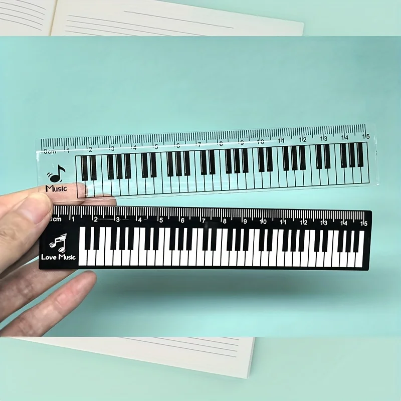 2pcs/set Creative Piano Keyboard Rulers Centimeter Scale 15cm Transparent & Black Ruler Student Back To School Stationery
2pcs/set Creative Piano Keyboard Rulers Centimeter Scale 15cm Transparent & Black Ruler Student Back To School Stationery