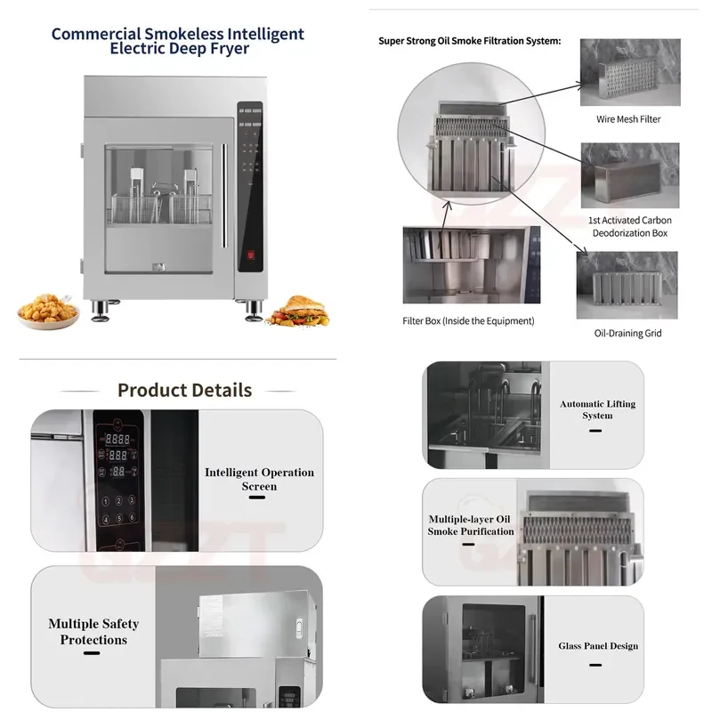 2026 7.5L*2 Commercial Electric Deep Fryer French Fries Auto Lifting Smokeless Closed Box Design Oil Broaster Fryer 2 tank 2
2026 7.5L*2 Commercial Electric Deep Fryer French Fries Auto Lifting Smokeless Closed Box Design Oil Broaster Fryer 2 tank 2