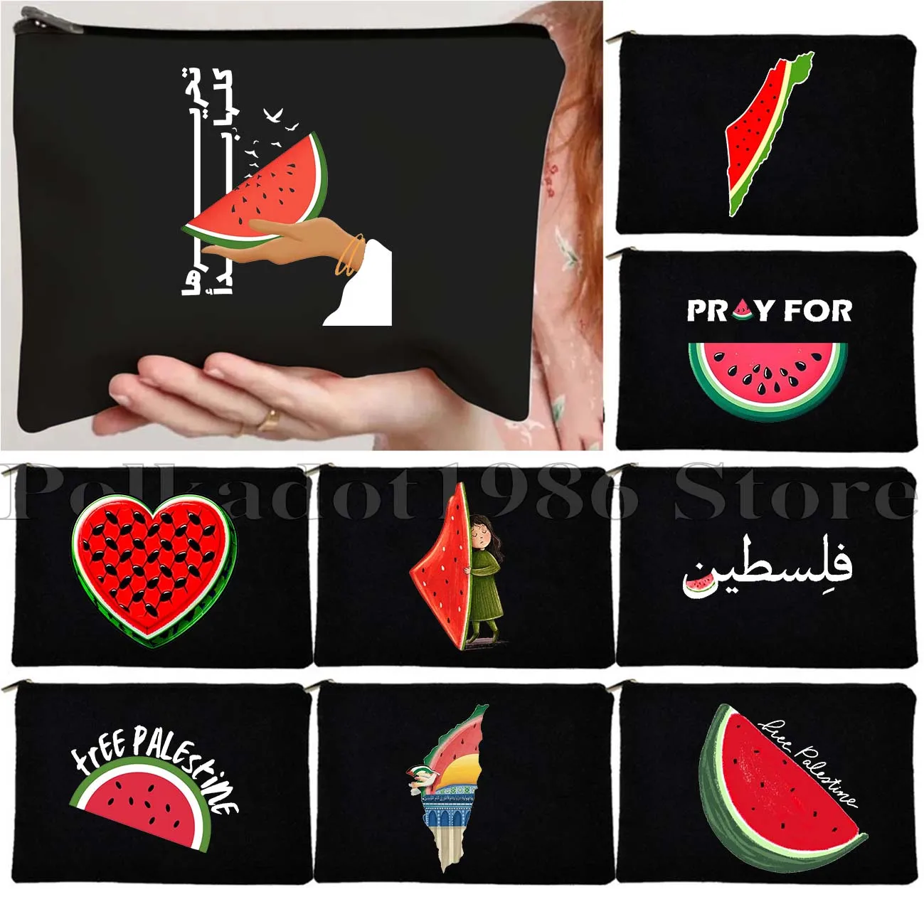 Funny Fruit Watermelon Art Cute Arabic Calligraphy Gifts Canvas Cosmetic Bag Makeup Toilet Storage Bag Pencil Case Zipper Pouch
Funny Fruit Watermelon Art Cute Arabic Calligraphy Gifts Canvas Cosmetic Bag Makeup Toilet Storage Bag Pencil Case Zipper Pouch
