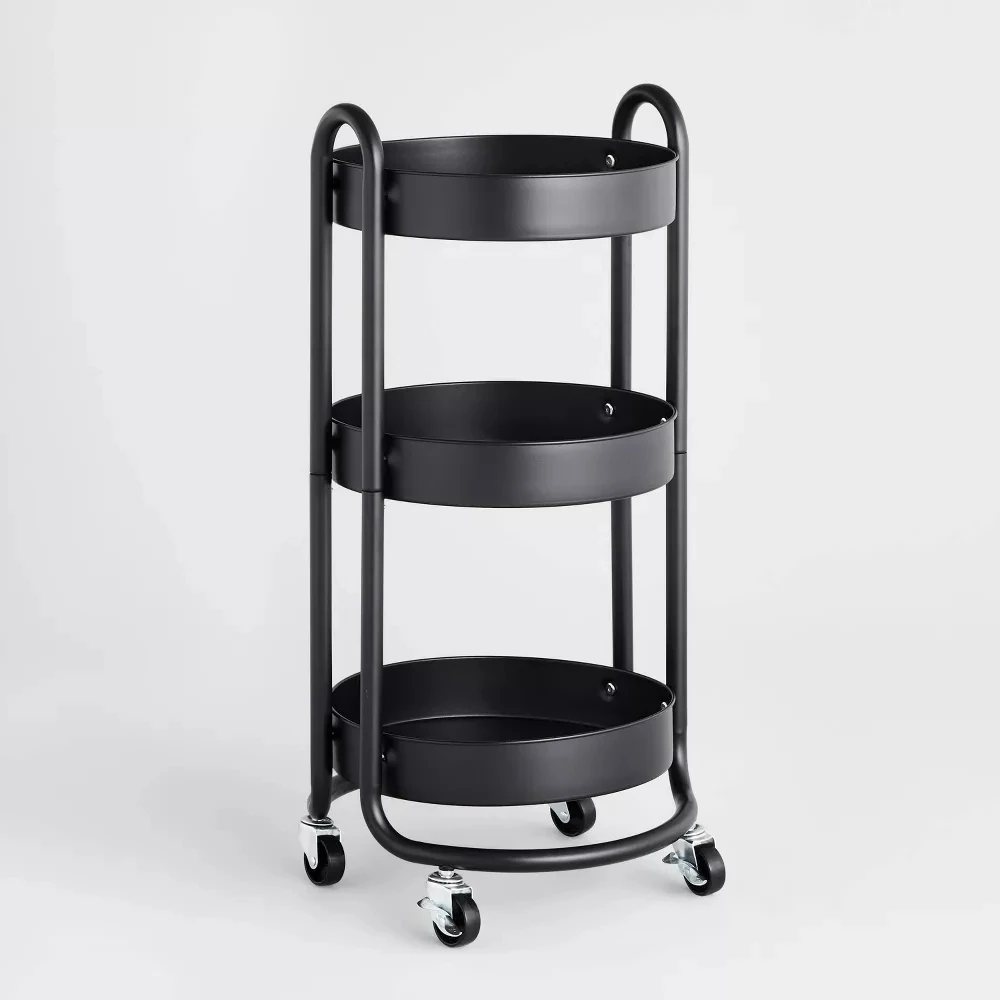 Round Metal 3 Tier Rolling Cart with Handle,Black Utility Cart On Wheels,Multi-purpose Storage Cart for Kitchen,Bathroom,Snack
Round Metal 3 Tier Rolling Cart with Handle,Black Utility Cart On Wheels,Multi-purpose Storage Cart for Kitchen,Bathroom,Snack