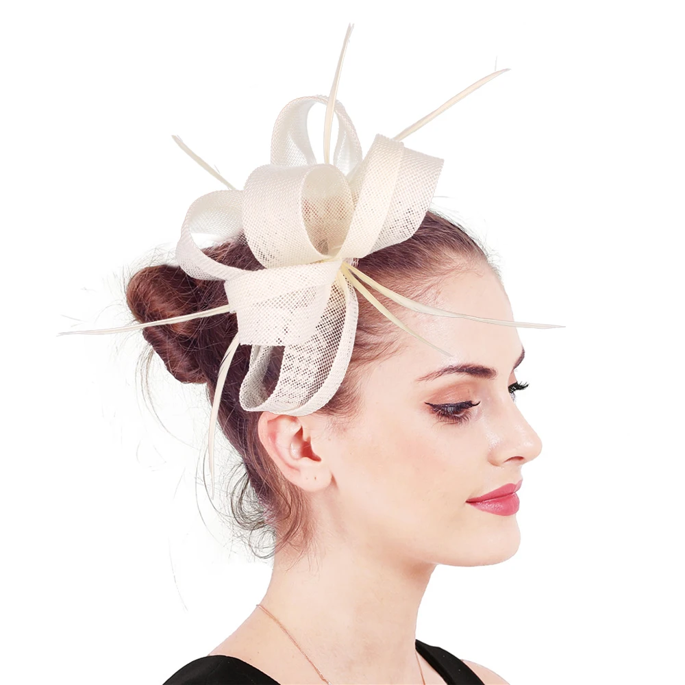 Feather Imitation sinamay Fascinator Floral Veil Wedding Hat Hairgrips For Bride Ladies Royal Tea Party Fashion Hair accessories
Feather Imitation sinamay Fascinator Floral Veil Wedding Hat Hairgrips For Bride Ladies Royal Tea Party Fashion Hair accessories
