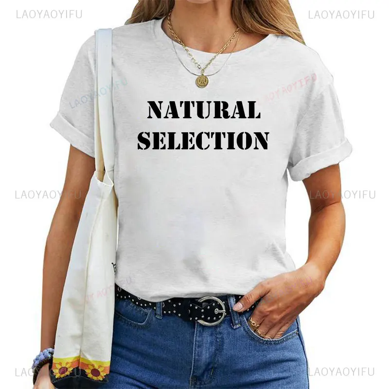 Женские футболки с принтом текста Natural Selection, хлопковые футболки Evolution, модная повседневная уличная одежда, топы в стиле Харадзюку, свободные футболки
Женские футболки с принтом текста Natural Selection, хлопковые футболки Evolution, модная повседневная уличная одежда, топы в стиле Харадзюку, свободные футболки