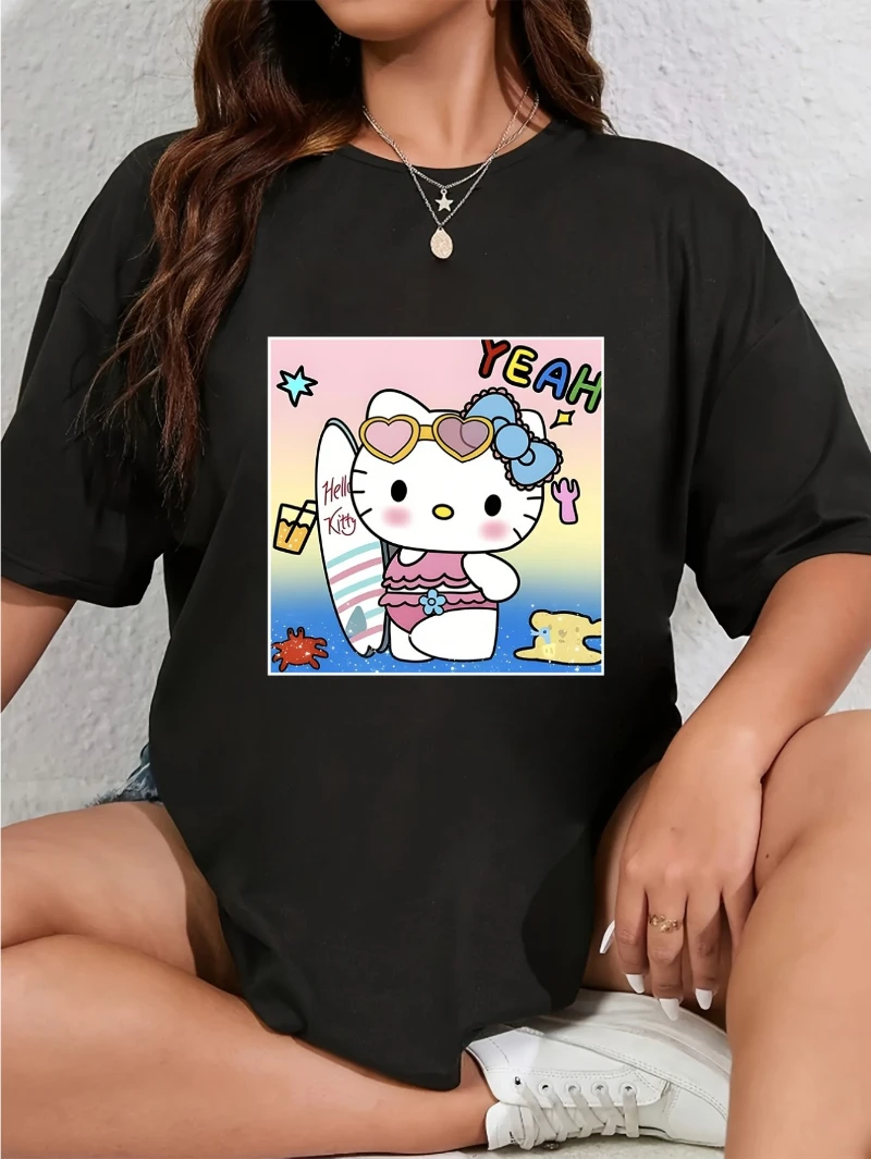 Sanrio's for Hello Kitty Graphic T-shirt - Cute Design with Fashionable Glasses for Hello Kitty, Flower Cup, and "YEAH!" Print
Sanrio's for Hello Kitty Graphic T-shirt - Cute Design with Fashionable Glasses for Hello Kitty, Flower Cup, and "YEAH!" Print
