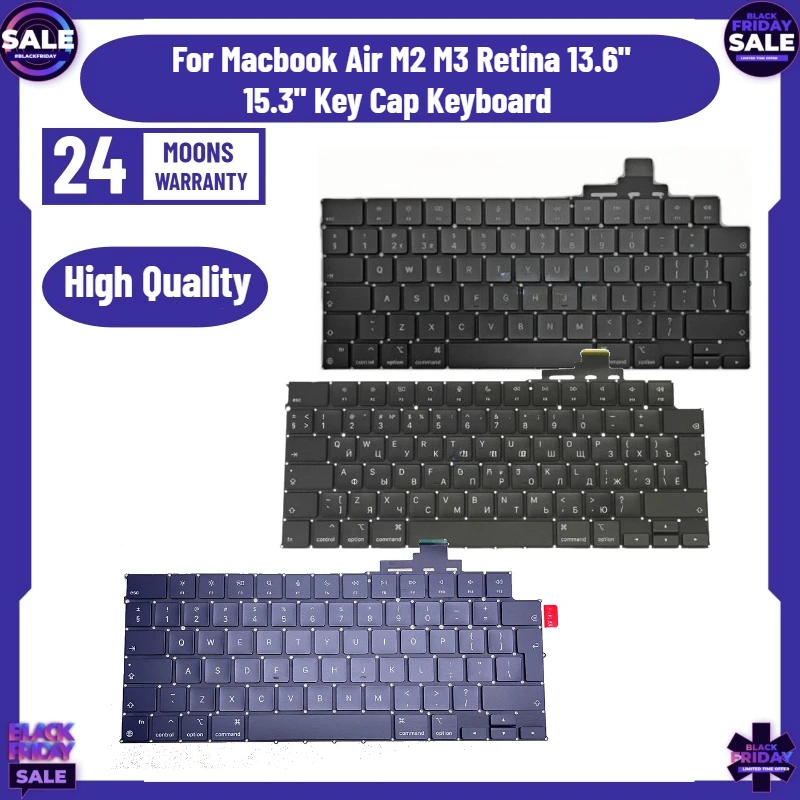 Laptop A2681 A3113 A2941 A3114 Keycaps for Macbook Air M2 M3 Retina 13.6" 15.3" Key Cap Keyboard US UK French Russian Spain
Laptop A2681 A3113 A2941 A3114 Keycaps for Macbook Air M2 M3 Retina 13.6" 15.3" Key Cap Keyboard US UK French Russian Spain