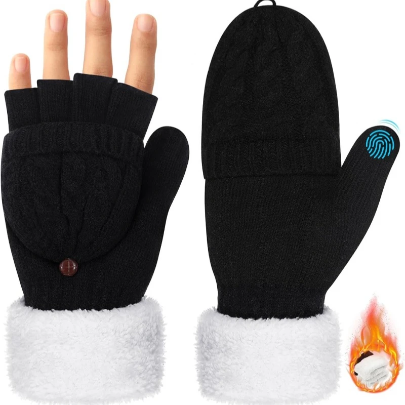 Coume Fingerless Gloves Mittens for Women Winter Thick Warm Thermal Touch Screen Convertible Flap Half Finger Mittens Adult
Coume Fingerless Gloves Mittens for Women Winter Thick Warm Thermal Touch Screen Convertible Flap Half Finger Mittens Adult