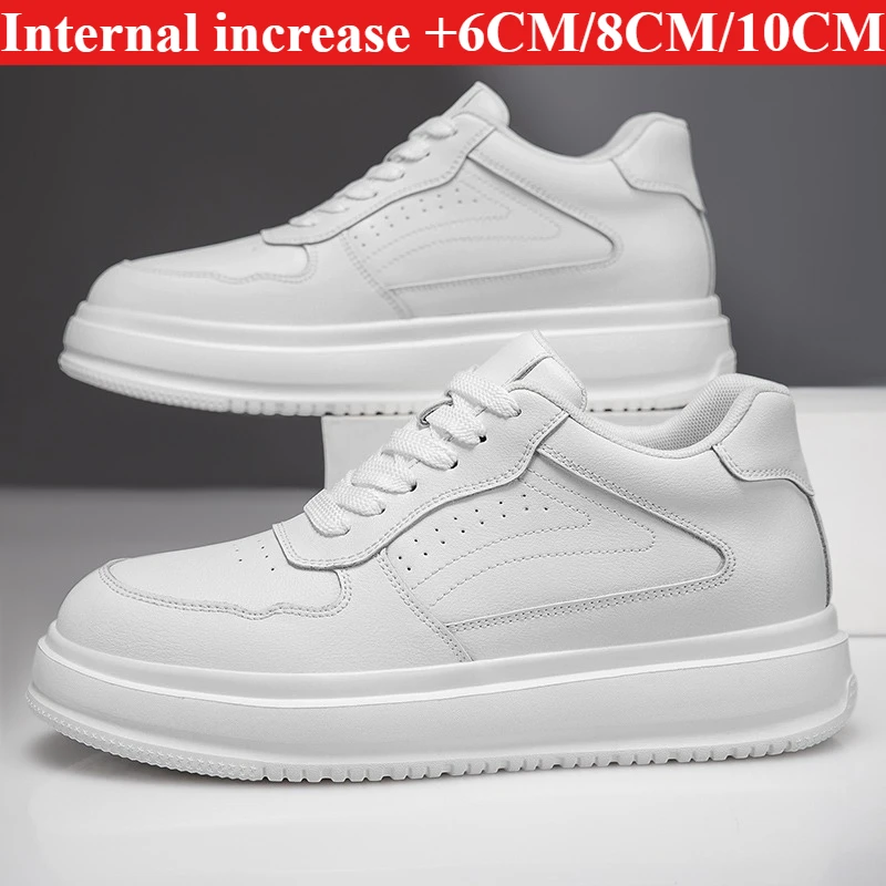 White Mid-top Elevator Sneakers for Men 6-10CM Height Increasing Casual Leather Platform Shoes for Street Style and Daily Life
White Mid-top Elevator Sneakers for Men 6-10CM Height Increasing Casual Leather Platform Shoes for Street Style and Daily Life