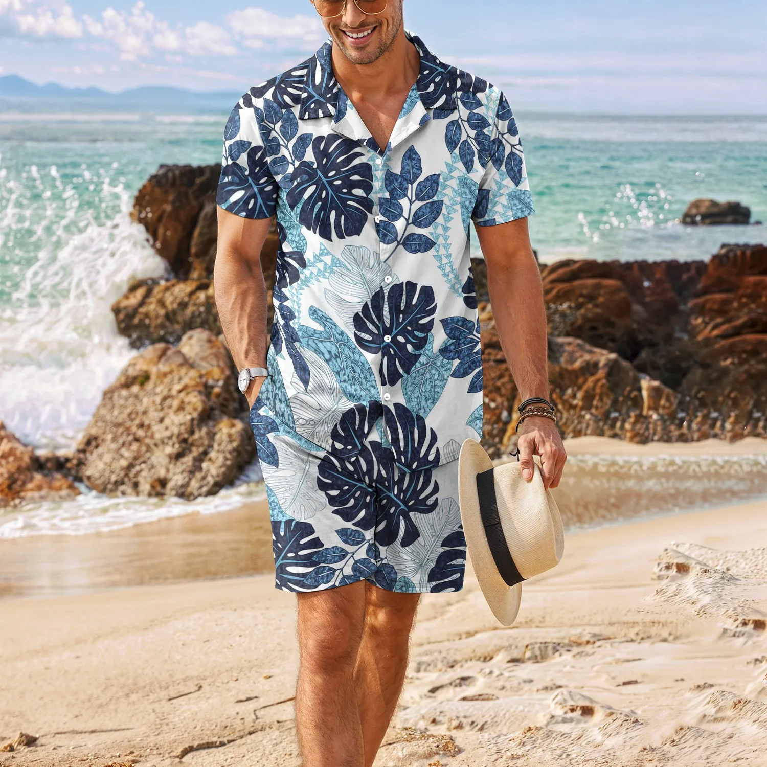 Palm Tree Tropical Men's Degree 3D Printed Hawaiian Shirt and Shorts Set Casual Fashion Short Sleeve Shirt Set for a Lightweight
Palm Tree Tropical Men's Degree 3D Printed Hawaiian Shirt and Shorts Set Casual Fashion Short Sleeve Shirt Set for a Lightweight