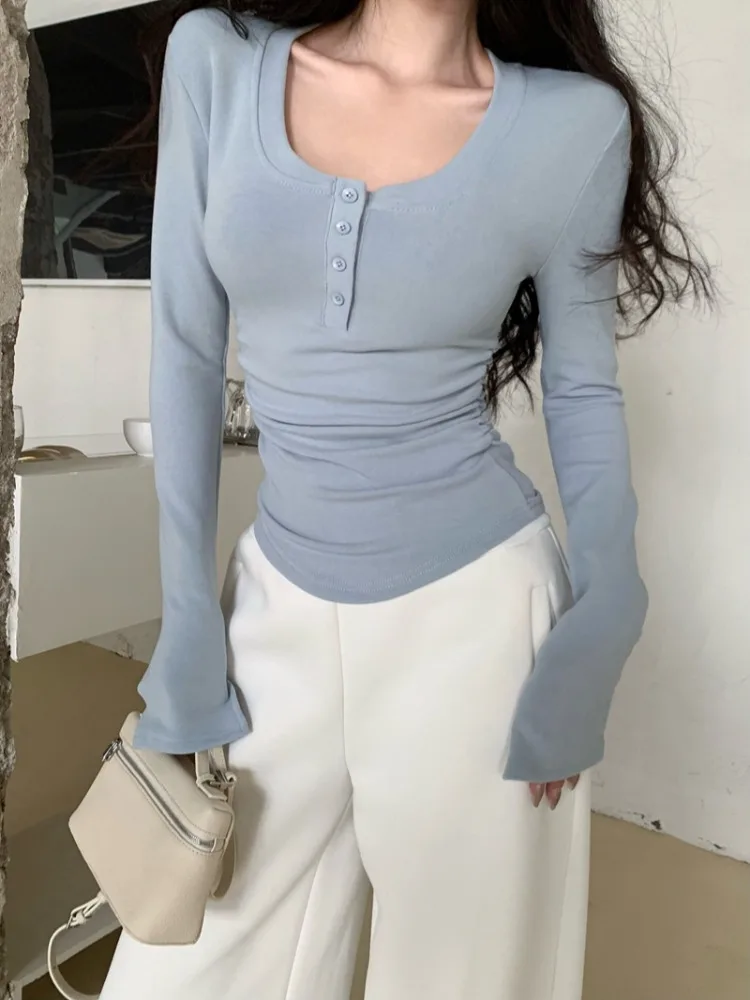 Slim Fit Long Sleeve T-Shirt Women's Autumn Winter New Style Short Base Shirt Skin Friendly Breathable City Walk Knitted U Neck
Slim Fit Long Sleeve T-Shirt Women's Autumn Winter New Style Short Base Shirt Skin Friendly Breathable City Walk Knitted U Neck