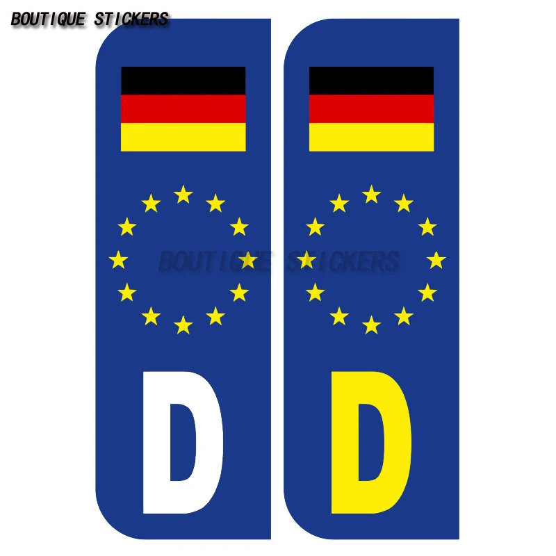 2Pcs Exquisite German European license plate sticker D waterproof PVC sticker for cars and motorcycles
2Pcs Exquisite German European license plate sticker D waterproof PVC sticker for cars and motorcycles