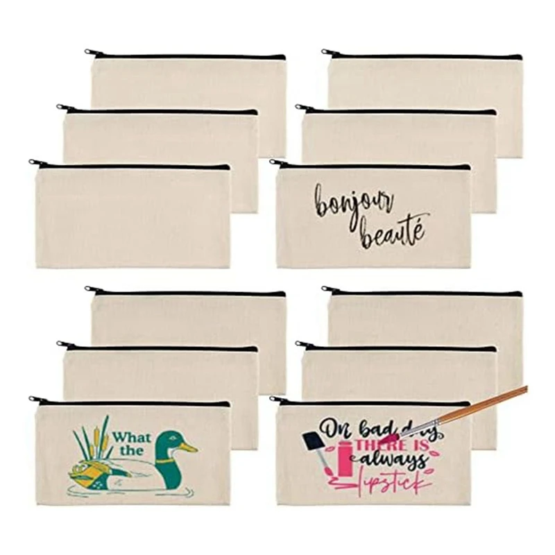 12Piece Blank Canvas Bags Pencil Case Canvas Makeup Bags Plain Canvas Zipper Pouch Bags ,For Painting,School,Organizer
12Piece Blank Canvas Bags Pencil Case Canvas Makeup Bags Plain Canvas Zipper Pouch Bags ,For Painting,School,Organizer
