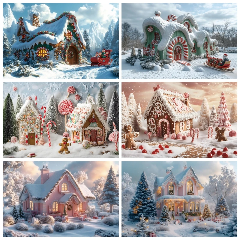 Christmas Gingerbread House Backdrop Photography Winter Snowy Candy House Decor Cake Smash Kids Portrait Photo Background Studio
Christmas Gingerbread House Backdrop Photography Winter Snowy Candy House Decor Cake Smash Kids Portrait Photo Background Studio