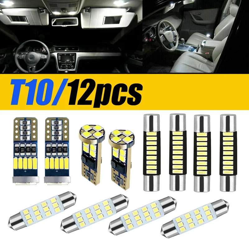 12x T10 Автомобильные светодиодные внутренние лампы для купольных светильников для чтения номерного знака, комплект ламп, белая лампа, автоаксессуары, универсальные
12x T10 Автомобильные светодиодные внутренние лампы для купольных светильников для чтения номерного знака, комплект ламп, белая лампа, автоаксессуары, универсальные