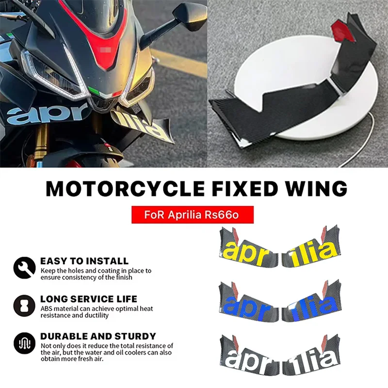 For Aprilia RS660 RS 660 R S660 ABS Motorcycle front aerodynamic wing spoiler aileron side winglet windshield wing fixed wing
For Aprilia RS660 RS 660 R S660 ABS Motorcycle front aerodynamic wing spoiler aileron side winglet windshield wing fixed wing