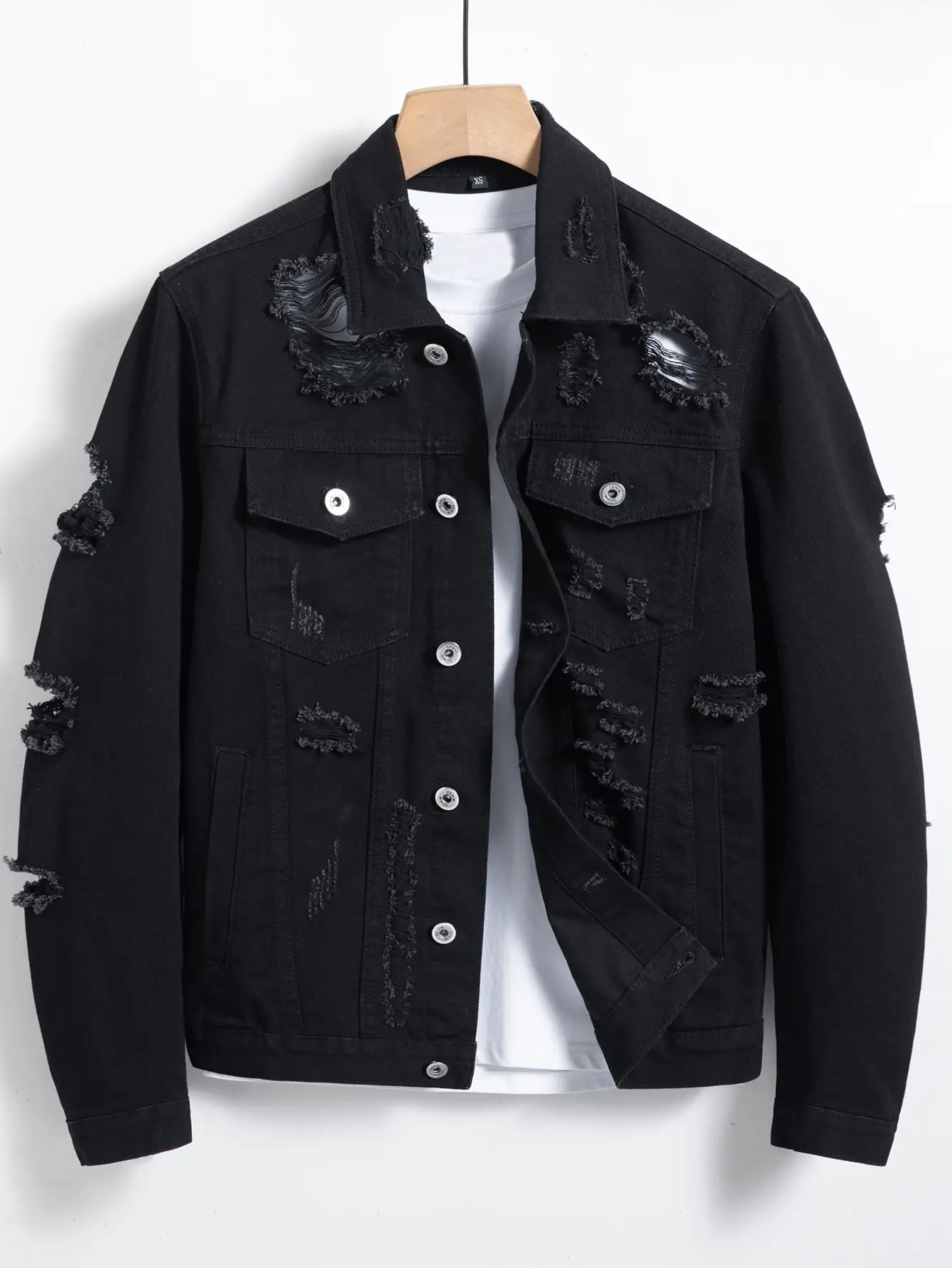 GELITAYIN Men's Denim Jacket For Spring And Autumn. Black Ripped Jacket. Street - Style, Trendy And Retro. For Daily Casual Wear
GELITAYIN Men's Denim Jacket For Spring And Autumn. Black Ripped Jacket. Street - Style, Trendy And Retro. For Daily Casual Wear