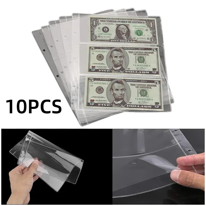 10PCS 3 Compartments Loose-leaf Banknote Transparent Album Protection Collection Holder Banknote Collection Protection Bag
10PCS 3 Compartments Loose-leaf Banknote Transparent Album Protection Collection Holder Banknote Collection Protection Bag