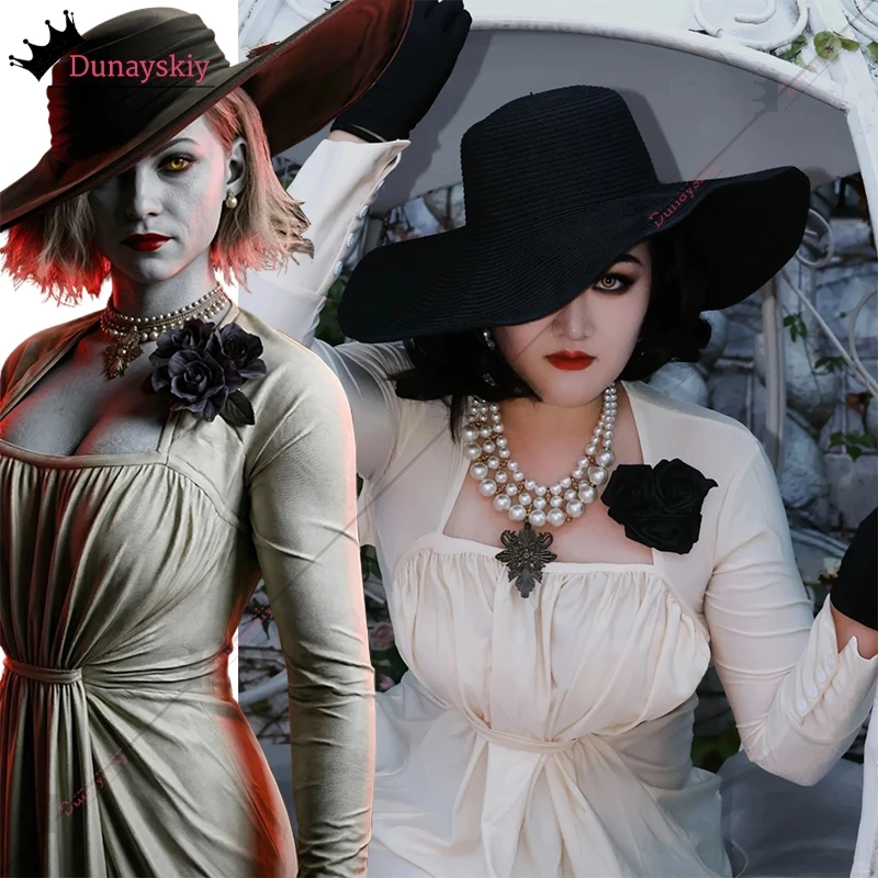 Cosplay Lady Dress Alcina Dimitrescu Costume Elegant Long Sleeve Satin Dress Evening gown Full Set Halloween Disguise Ornament
Cosplay Lady Dress Alcina Dimitrescu Costume Elegant Long Sleeve Satin Dress Evening gown Full Set Halloween Disguise Ornament