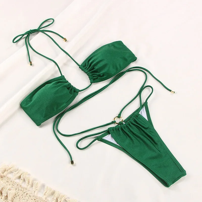 Sexy Bandage Bikini for Women String Green Swimsuit Halter Bikinis Set Swimming Bathing Suit Beachwear Swimwear
Sexy Bandage Bikini for Women String Green Swimsuit Halter Bikinis Set Swimming Bathing Suit Beachwear Swimwear