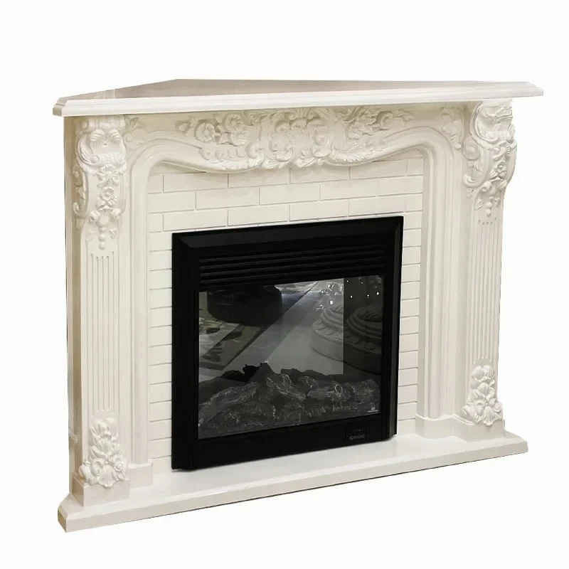 French light luxury corner fireplace living room home decoration cabinet carved triangle electronic LED simulation fire
French light luxury corner fireplace living room home decoration cabinet carved triangle electronic LED simulation fire