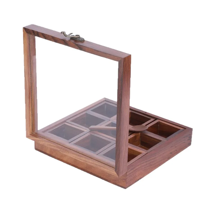 Solid wood desktop storage box, kitchen wood spice storage box, household multi-function belt
Solid wood desktop storage box, kitchen wood spice storage box, household multi-function belt