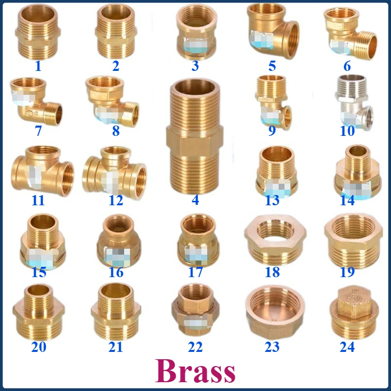 Brass Pipe Fittings - 1" to 1/2" 3/4" Reducer, Female/Male Thread, Elbow, Tee, Bushing, Coupling & Nipple
Brass Pipe Fittings - 1" to 1/2" 3/4" Reducer, Female/Male Thread, Elbow, Tee, Bushing, Coupling & Nipple