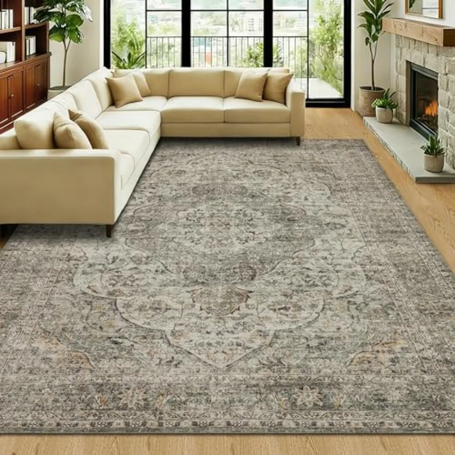 8x10 Vintage Washable Area Rugs for Living Dining Room Bedroom Home Office, Dark Green and Brown, Ultra Soft Non-Slip Farmhouse
8x10 Vintage Washable Area Rugs for Living Dining Room Bedroom Home Office, Dark Green and Brown, Ultra Soft Non-Slip Farmhouse