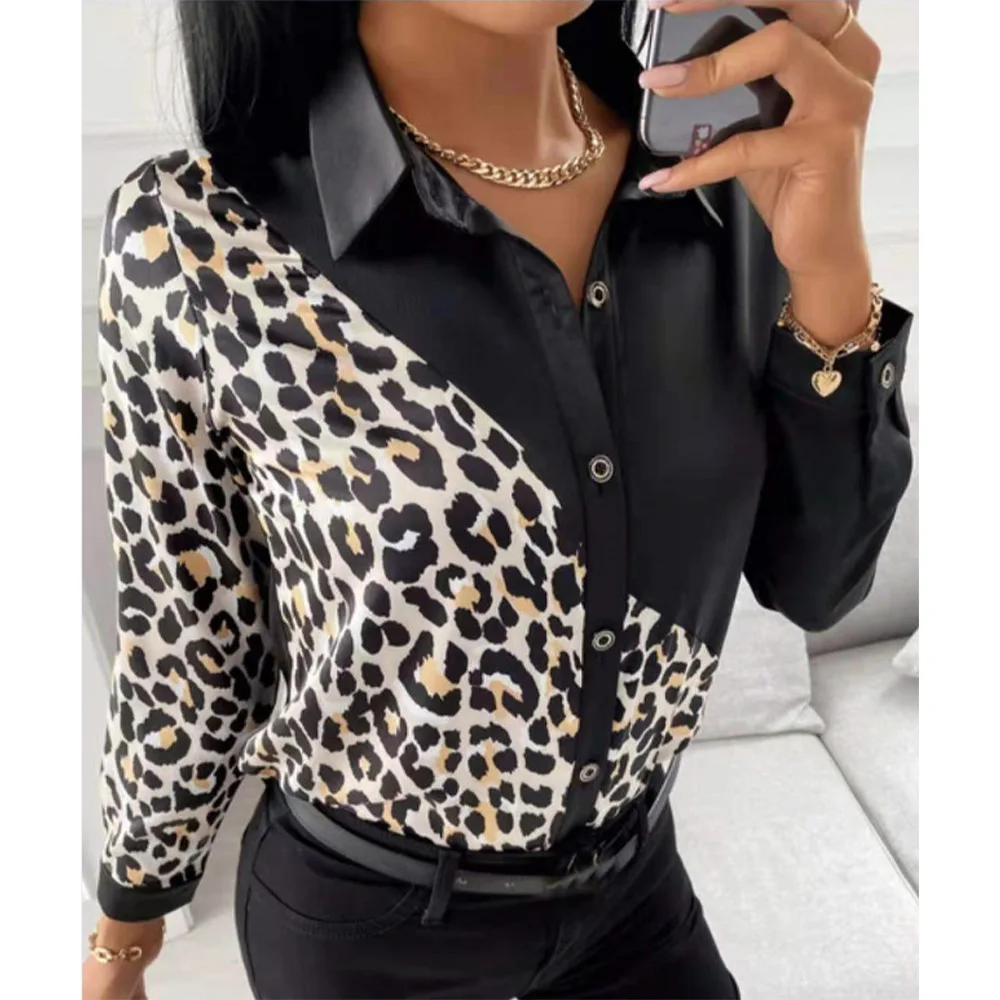 Spring Autumn New Women's Elegant Shirt Internet Celebrity Slimming Patchwork Printed Leopard Pattern Long Sleeve Shirts
Spring Autumn New Women's Elegant Shirt Internet Celebrity Slimming Patchwork Printed Leopard Pattern Long Sleeve Shirts