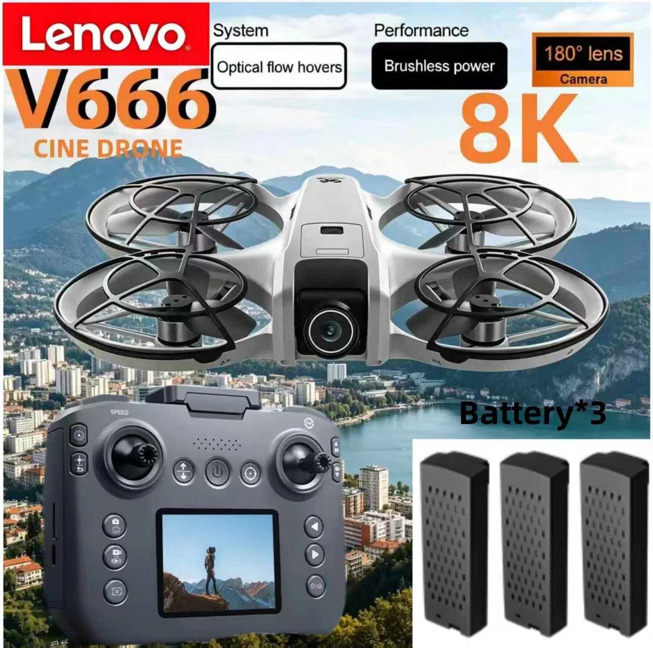 4K Professional Mini Drone Lenovo V666 with Dual 8K Obstacle Avoidance Cameras Intelligent Brushless Quadcopter RC Toy for Kids
4K Professional Mini Drone Lenovo V666 with Dual 8K Obstacle Avoidance Cameras Intelligent Brushless Quadcopter RC Toy for Kids