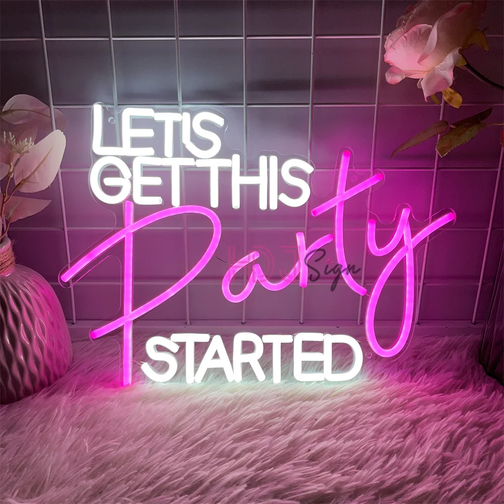 LET'S GET THIS PARTY STARED Neon Sign Bedroom Party Decoration Neon Signs LED Wall Room Party Bar Decor Lights USB Signs
LET'S GET THIS PARTY STARED Neon Sign Bedroom Party Decoration Neon Signs LED Wall Room Party Bar Decor Lights USB Signs