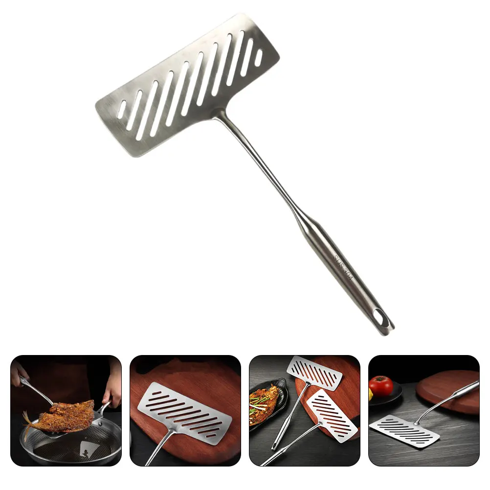 Stainless Steel Fish Spatula Frying Steak Tool Pancake Shovel Kitchen BBQ Metal Lightweight Practical Groove Design Easy
Stainless Steel Fish Spatula Frying Steak Tool Pancake Shovel Kitchen BBQ Metal Lightweight Practical Groove Design Easy