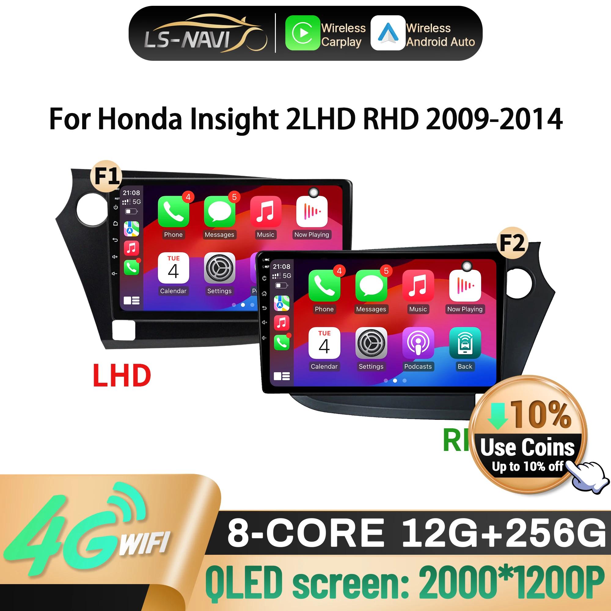 Для Honda Insight 2LHD RHD 2009-2014 беспроводной CarPlay мультимедийный автомобильный радиоприемник Android 14 навигация сенсорный экран стерео
Для Honda Insight 2LHD RHD 2009-2014 беспроводной CarPlay мультимедийный автомобильный радиоприемник Android 14 навигация сенсорный экран стерео