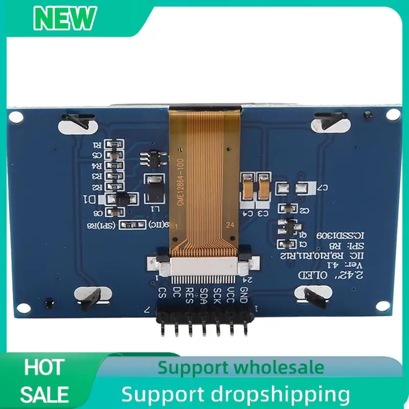 Solid 2.42-Inch OLED Display Module 2.4 Display 128X64 Driver SSD1309 Interface 4-Pin IIC Interface Easy Install Easy To Use
Solid 2.42-Inch OLED Display Module 2.4 Display 128X64 Driver SSD1309 Interface 4-Pin IIC Interface Easy Install Easy To Use