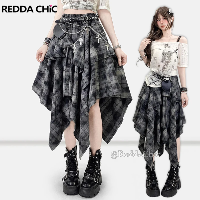 REDDACHiC винтажная клетчатая длинная юбка-тортик с эластичной резинкой на талии, нерегулярная многоуровневая юбка с рюшами, летние женские штаны в стиле панк
REDDACHiC винтажная клетчатая длинная юбка-тортик с эластичной резинкой на талии, нерегулярная многоуровневая юбка с рюшами, летние женские штаны в стиле панк